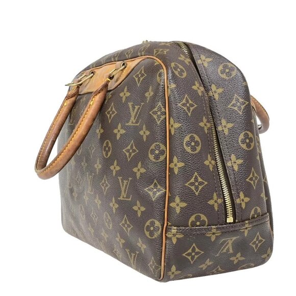 LOUIS VUITTON LV Logo Deauville Hand Bag Monogram Leather Brown - Picture 14 of 16